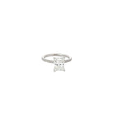 14KW 2.01CT F VS2 CUT CORNERED RECTANGULAR AND along the band .25CT G VS2 Round Diamond  Certified by GIA# 1186736871